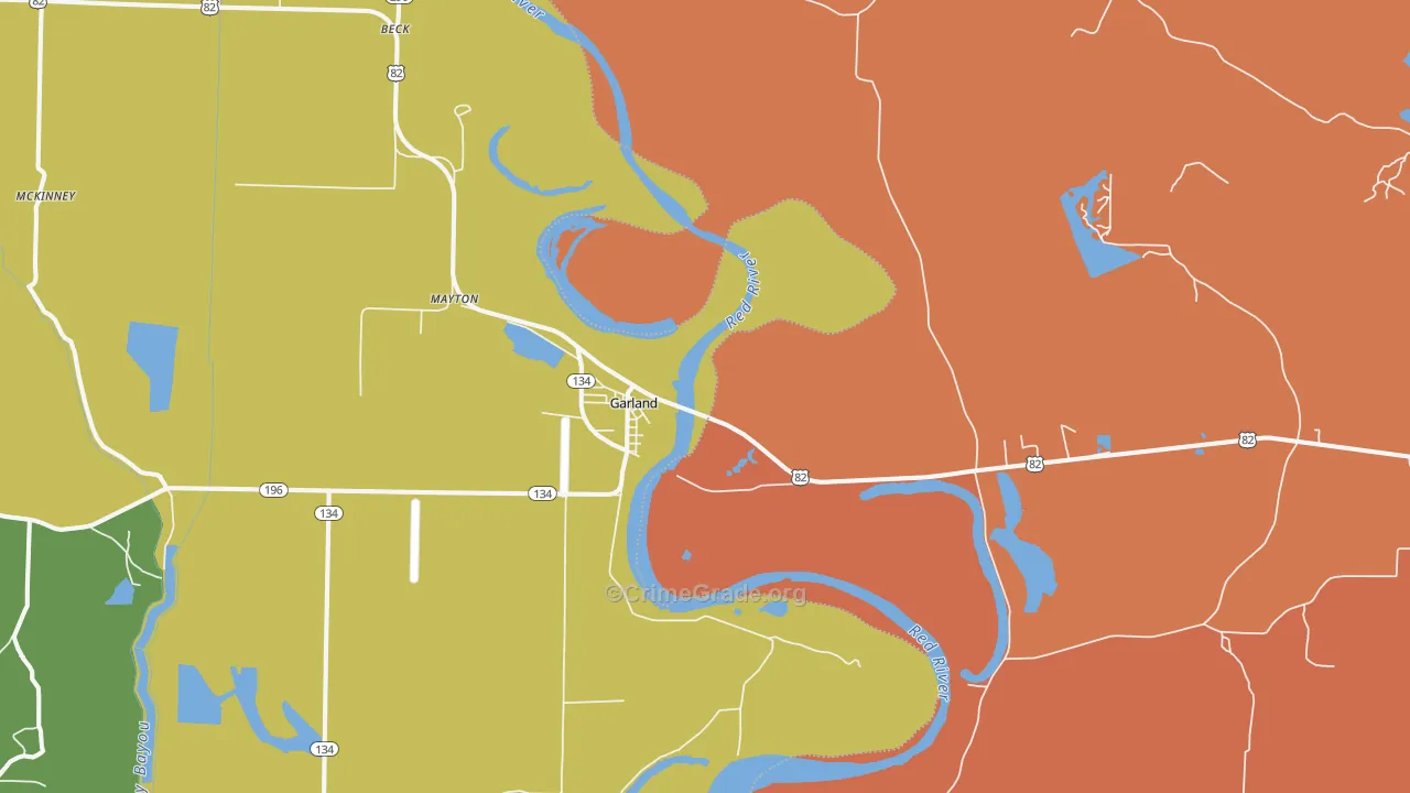 Garland, AR Map of Assault Rates