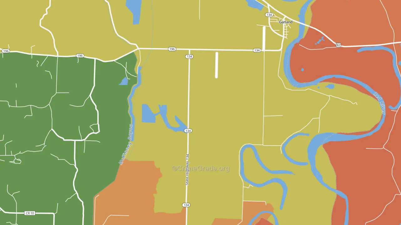 Garland City, AR Map of Assault Rates