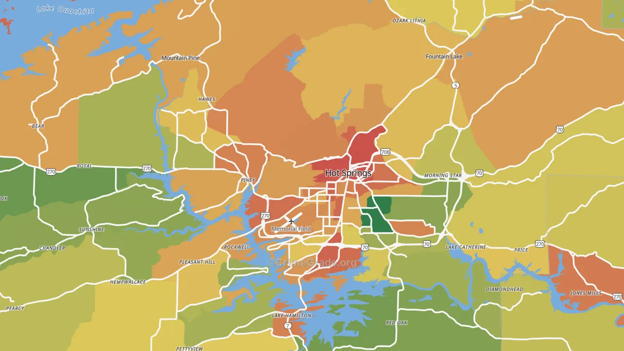Garland County, AR Map of Assault Rates