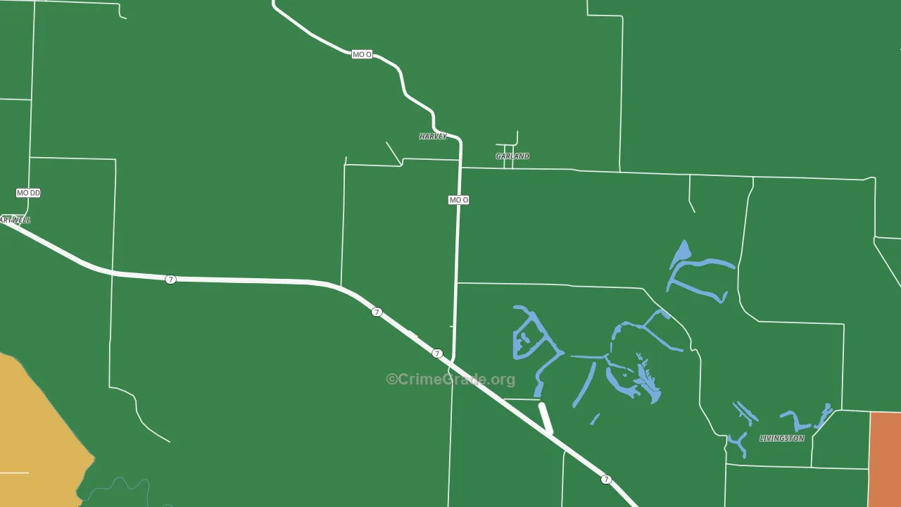 Garland, MO Map of Assault Rates