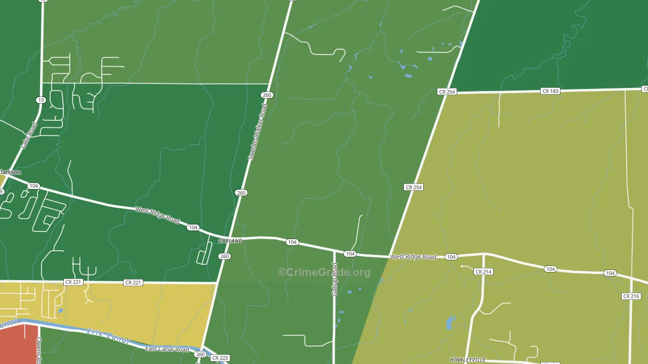 Garland, NY Map of Assault Rates
