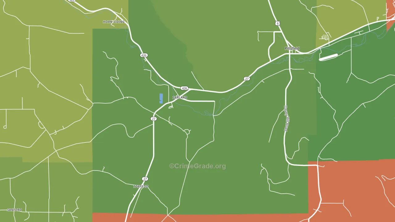 Garland, PA Map of Assault Rates