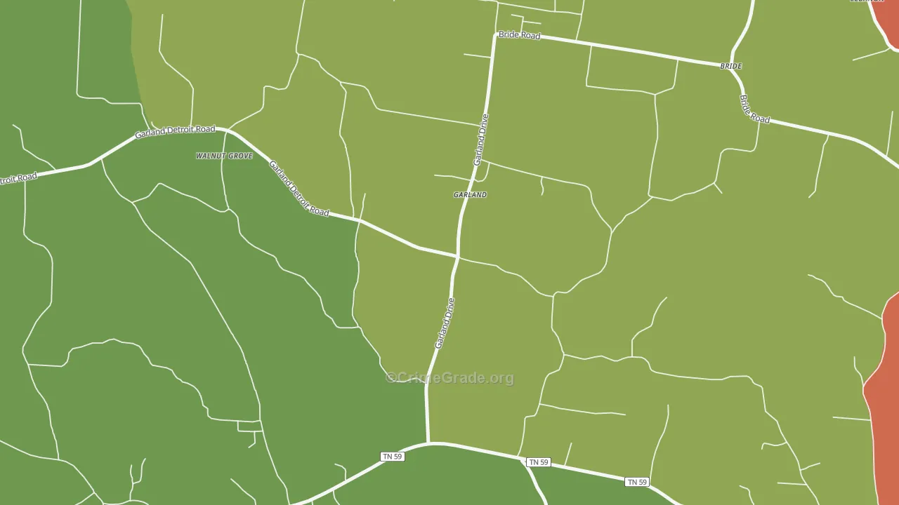 Garland, TN Map of Assault Rates