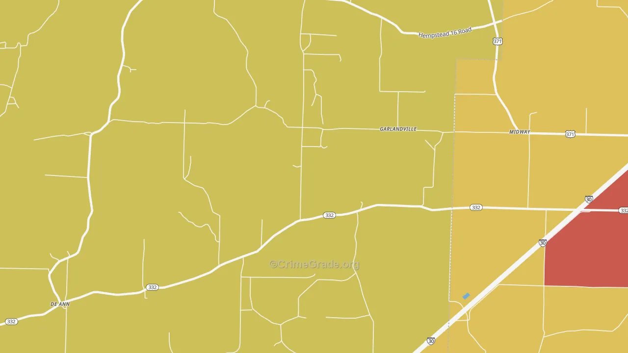 Garlandville, AR Map of Assault Rates
