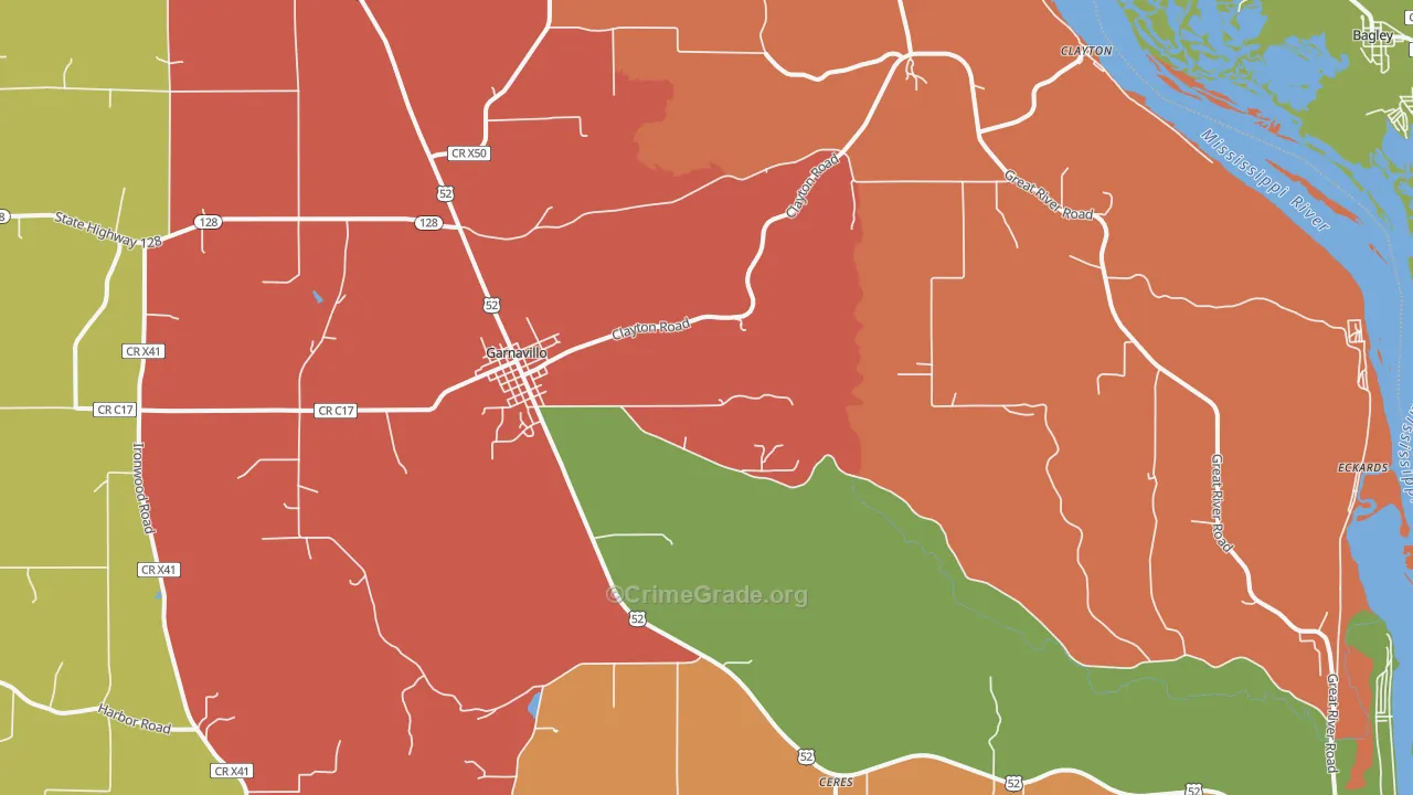 Garnavillo, IA Map of Assault Rates