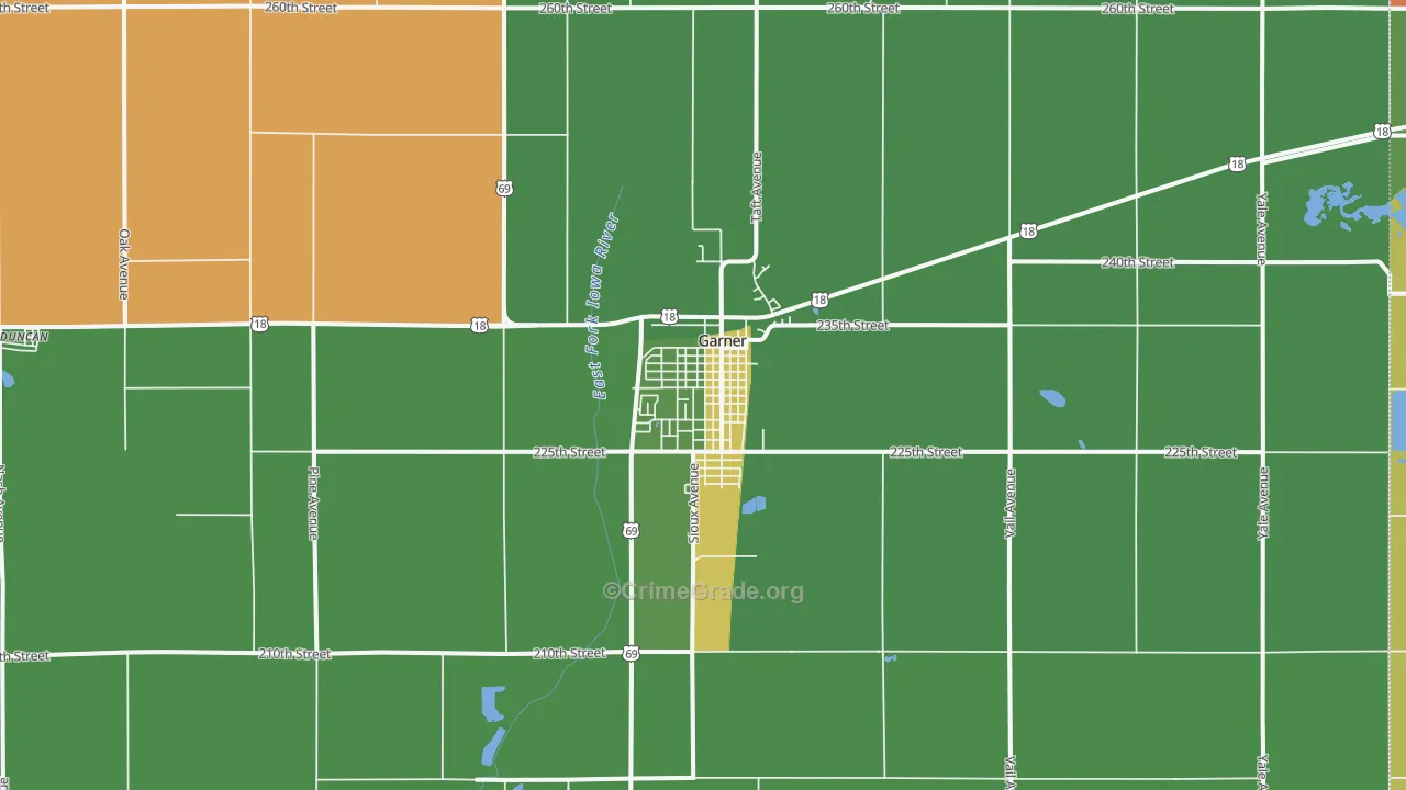 Garner, IA Map of Assault Rates