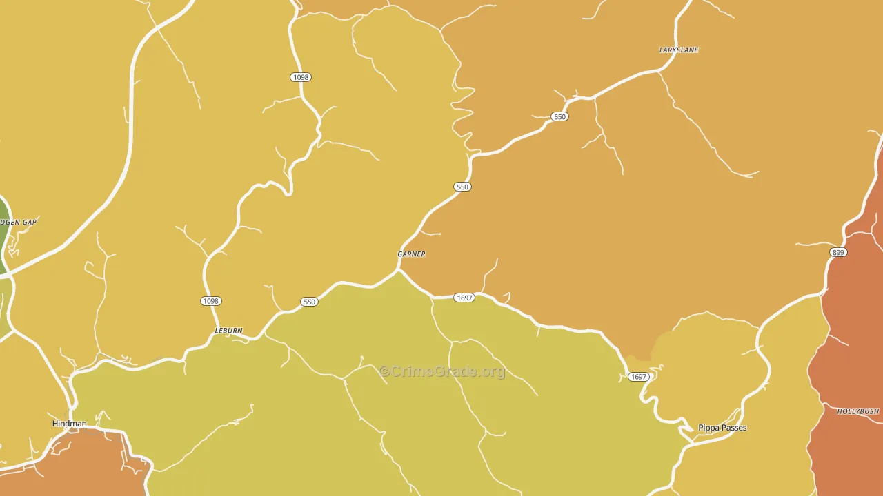 Garner, KY Map of Assault Rates