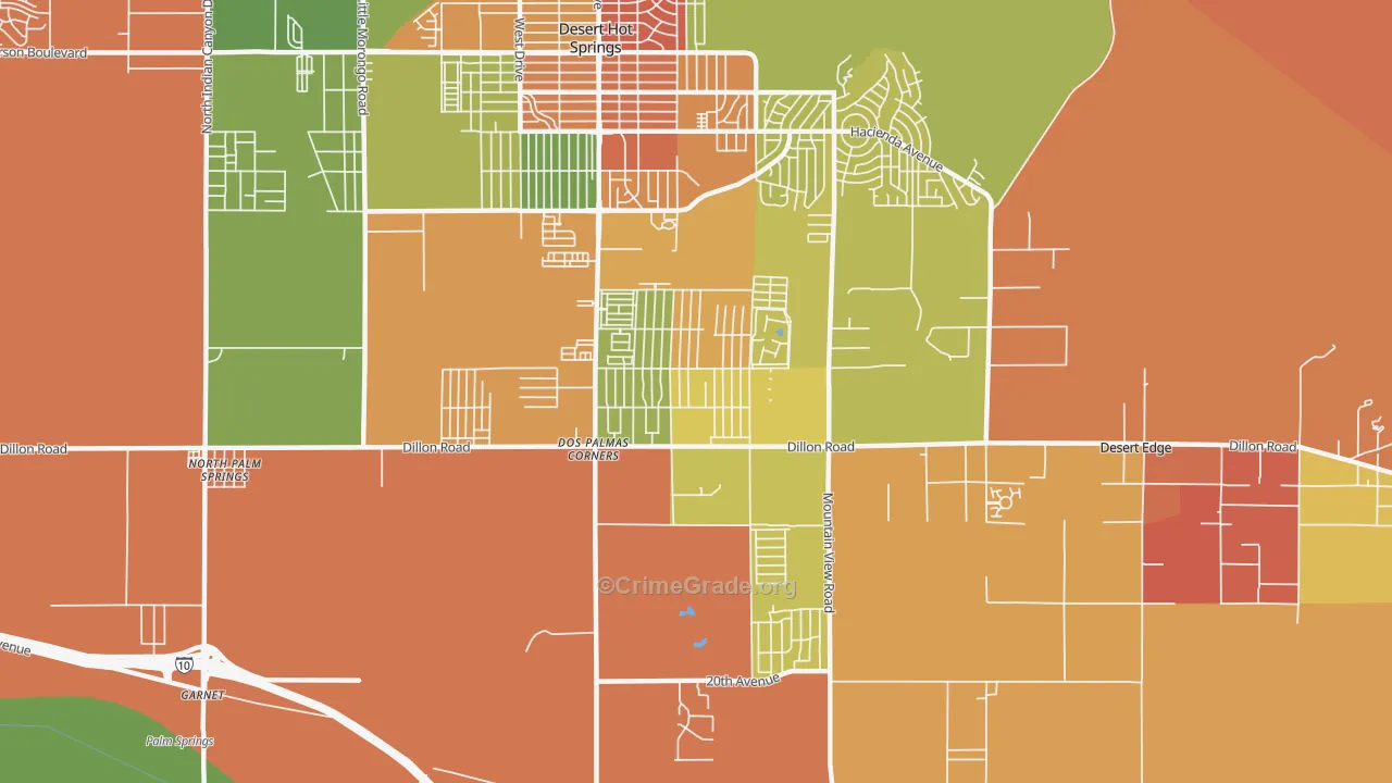 Garnet, CA Map of Assault Rates