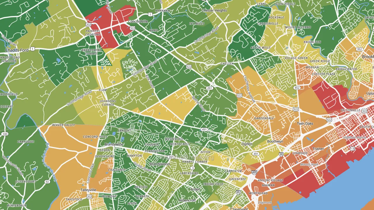 Garnet Valley, PA Map of Assault Rates