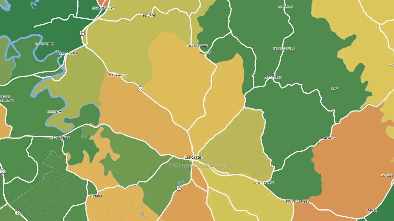 Garrard County, KY Map of Assault Rates