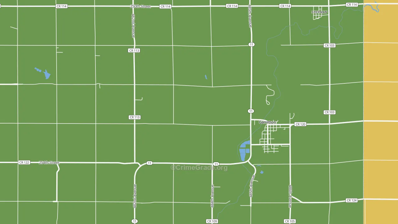 Garretson, SD Map of Assault Rates