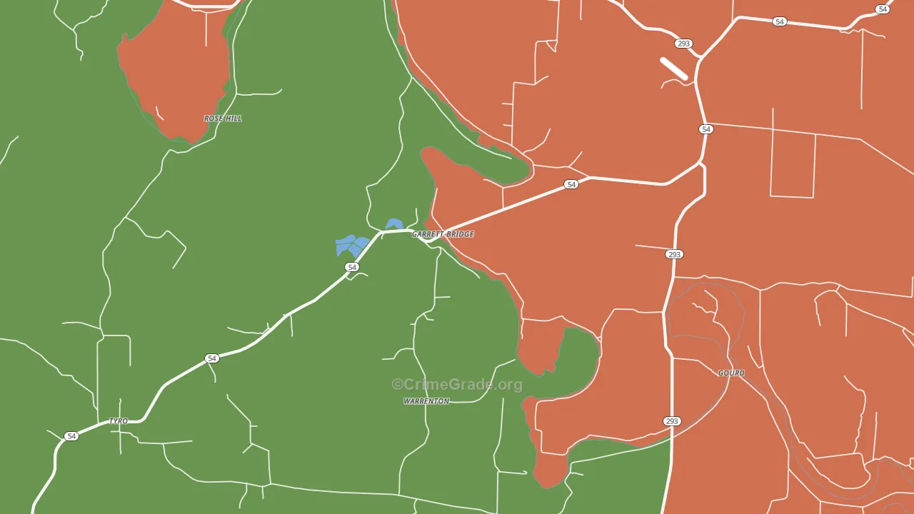 Garrett Bridge, AR Map of Assault Rates