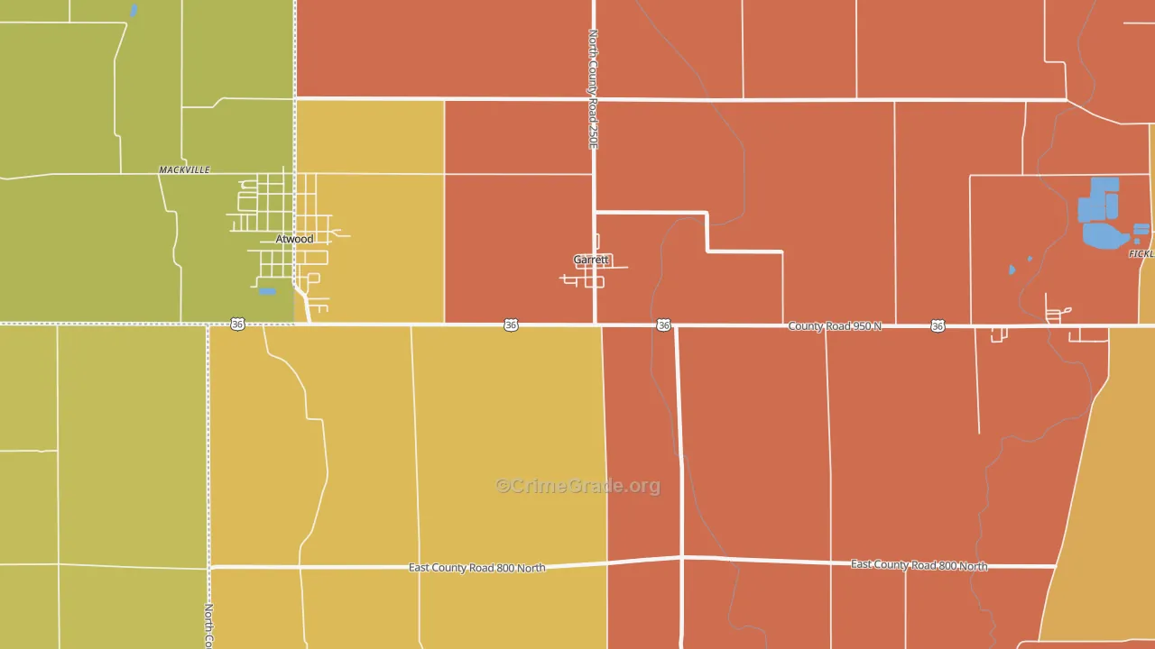 Garrett, IL Map of Assault Rates
