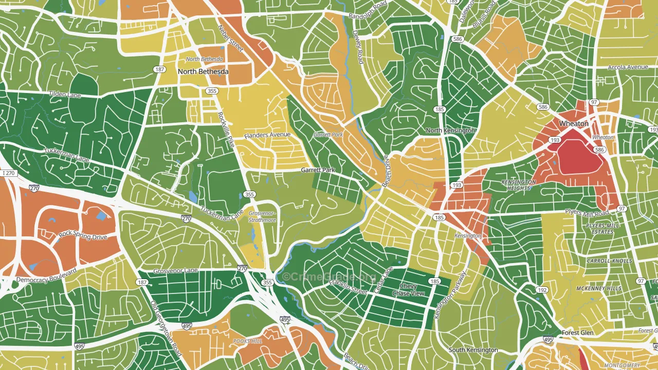 Garrett Park, MD Map of Assault Rates