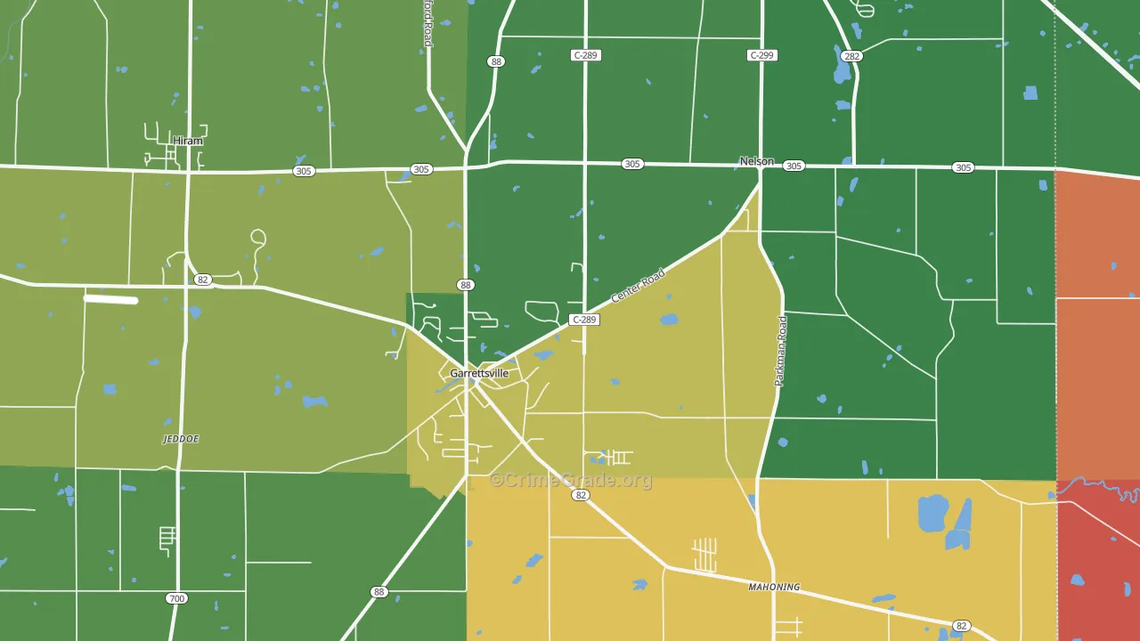 Garrettsville, OH Map of Assault Rates