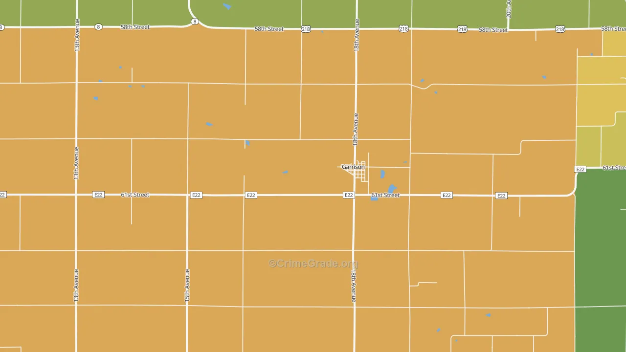 Garrison, IA Map of Assault Rates