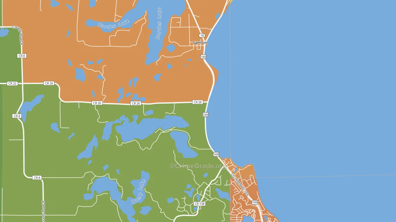 Garrison, MN Map of Assault Rates