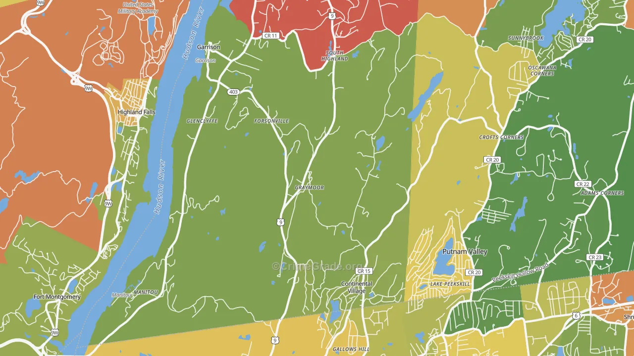 Garrison, NY Map of Assault Rates