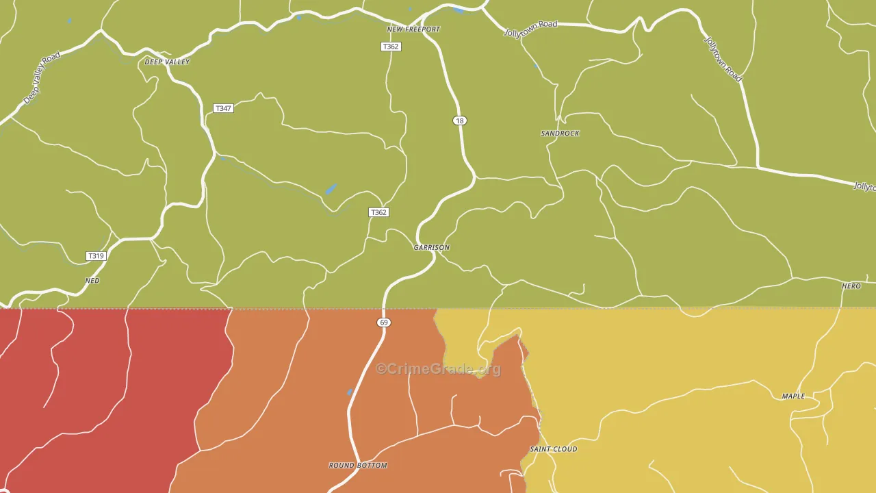 Garrison, PA Map of Assault Rates