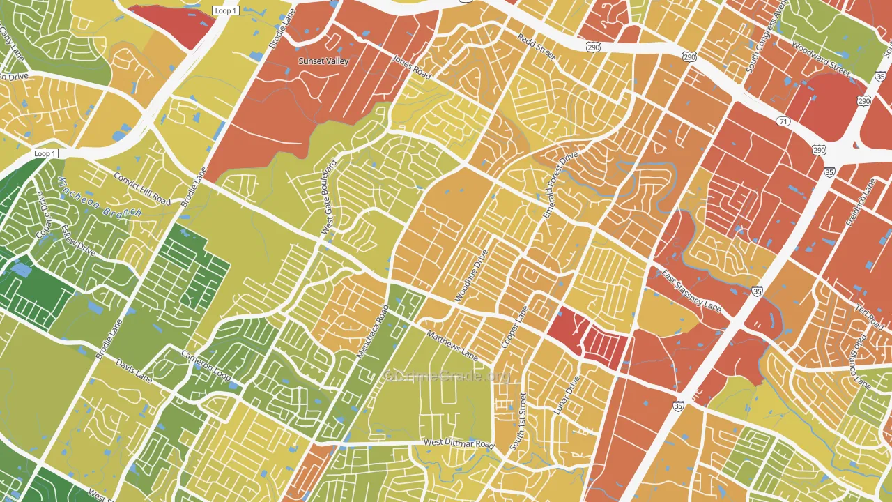 Garrison Park, Austin, TX Map of Assault Rates