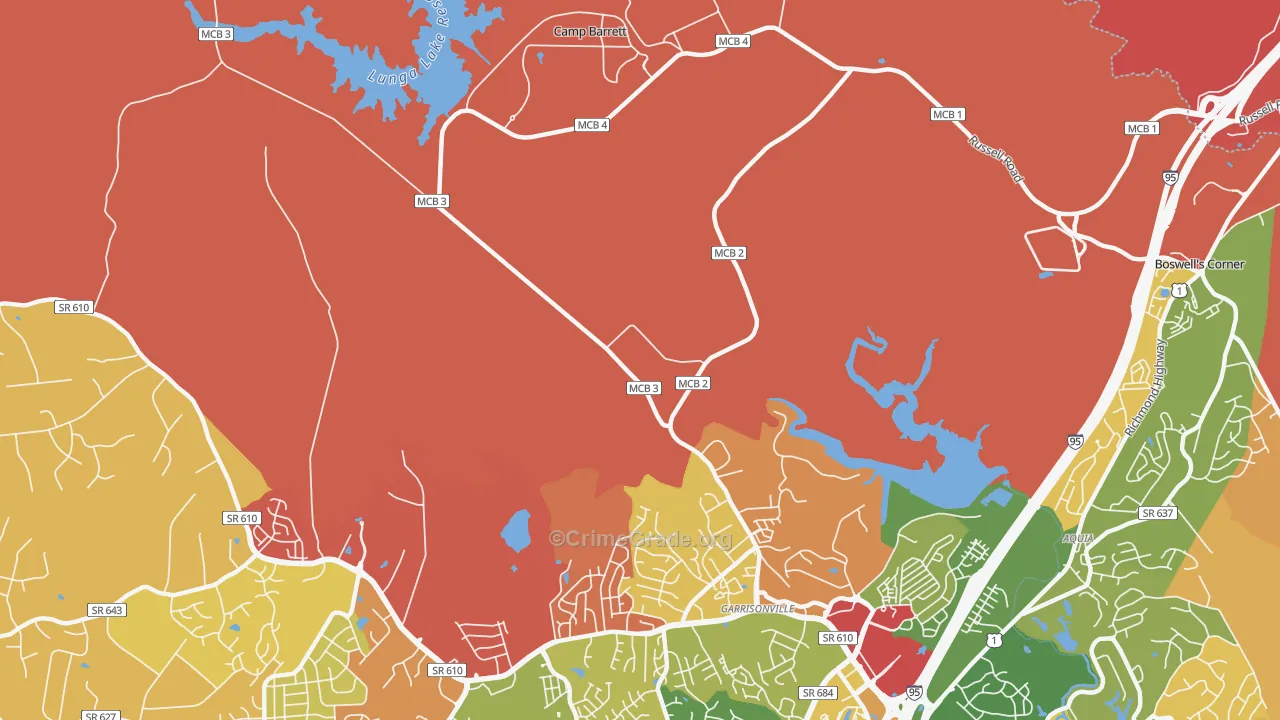 Garrisonville, VA Map of Assault Rates