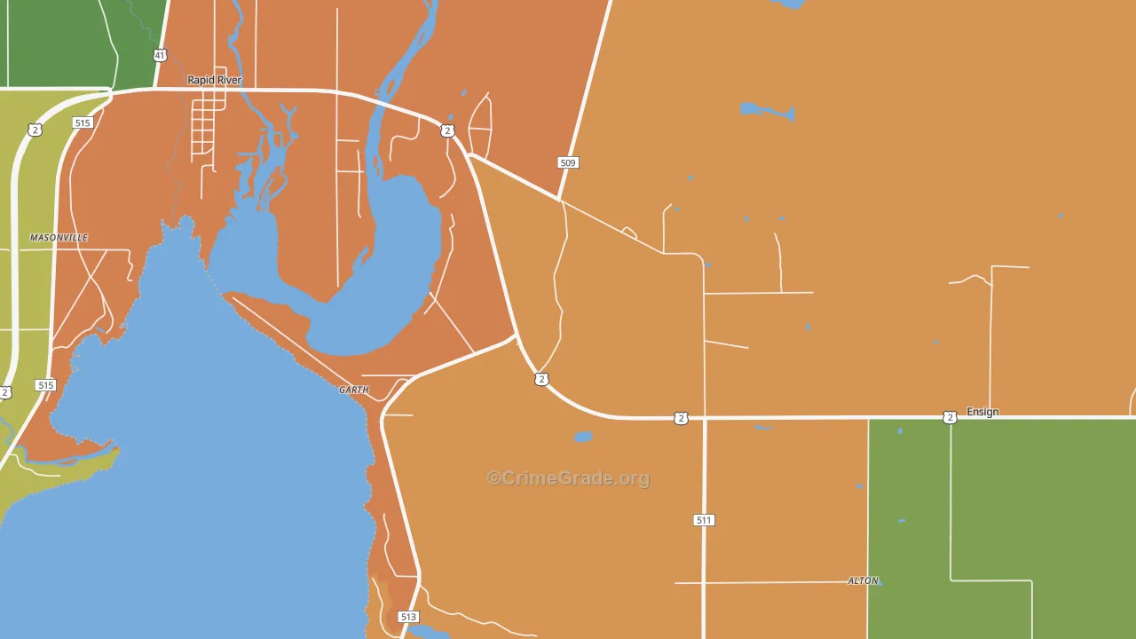 Garth, MI Map of Assault Rates