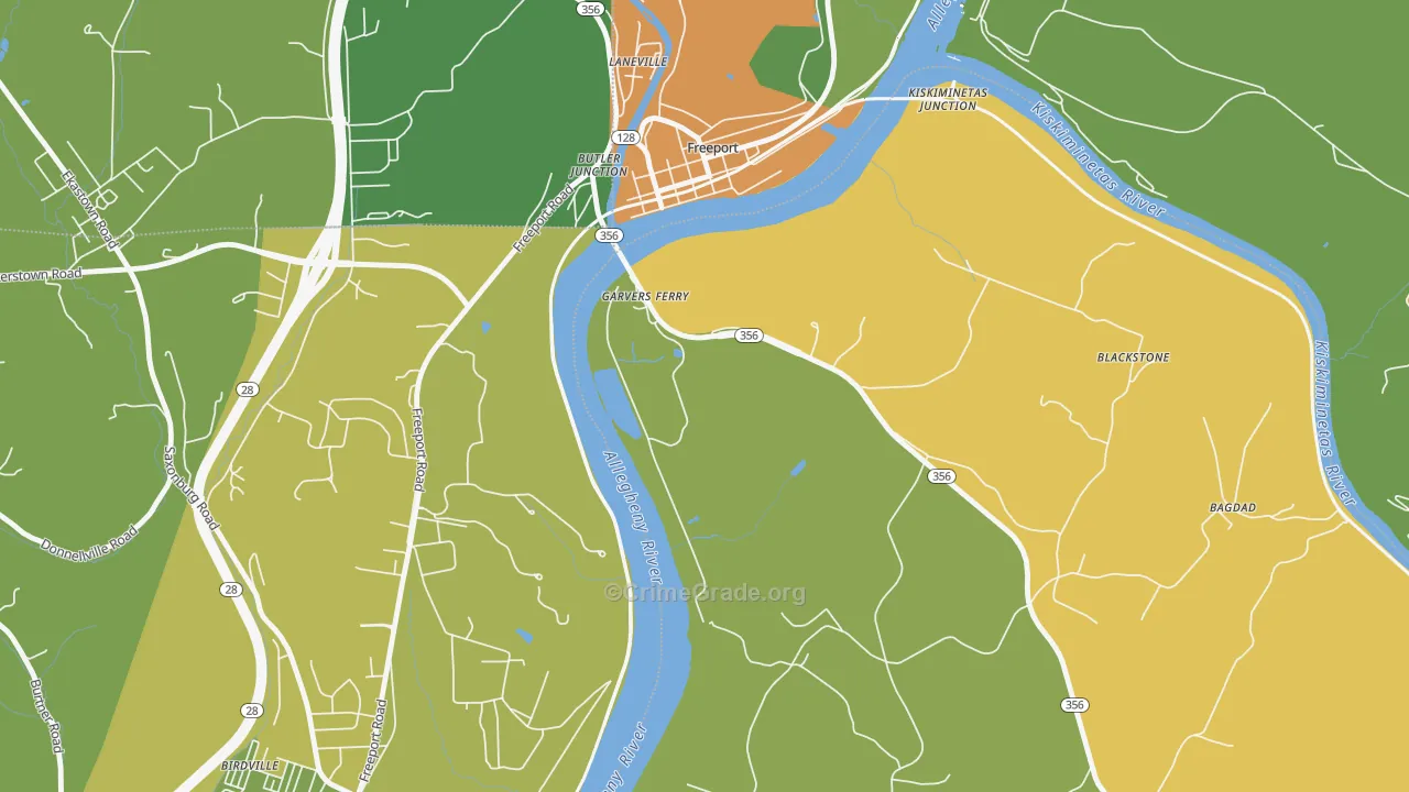Garvers Ferry, PA Map of Assault Rates