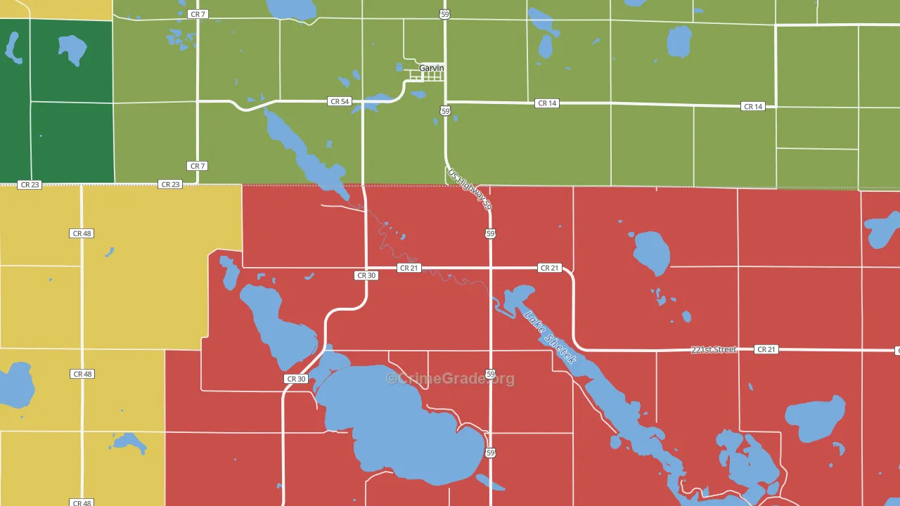 Garvin, MN Map of Assault Rates