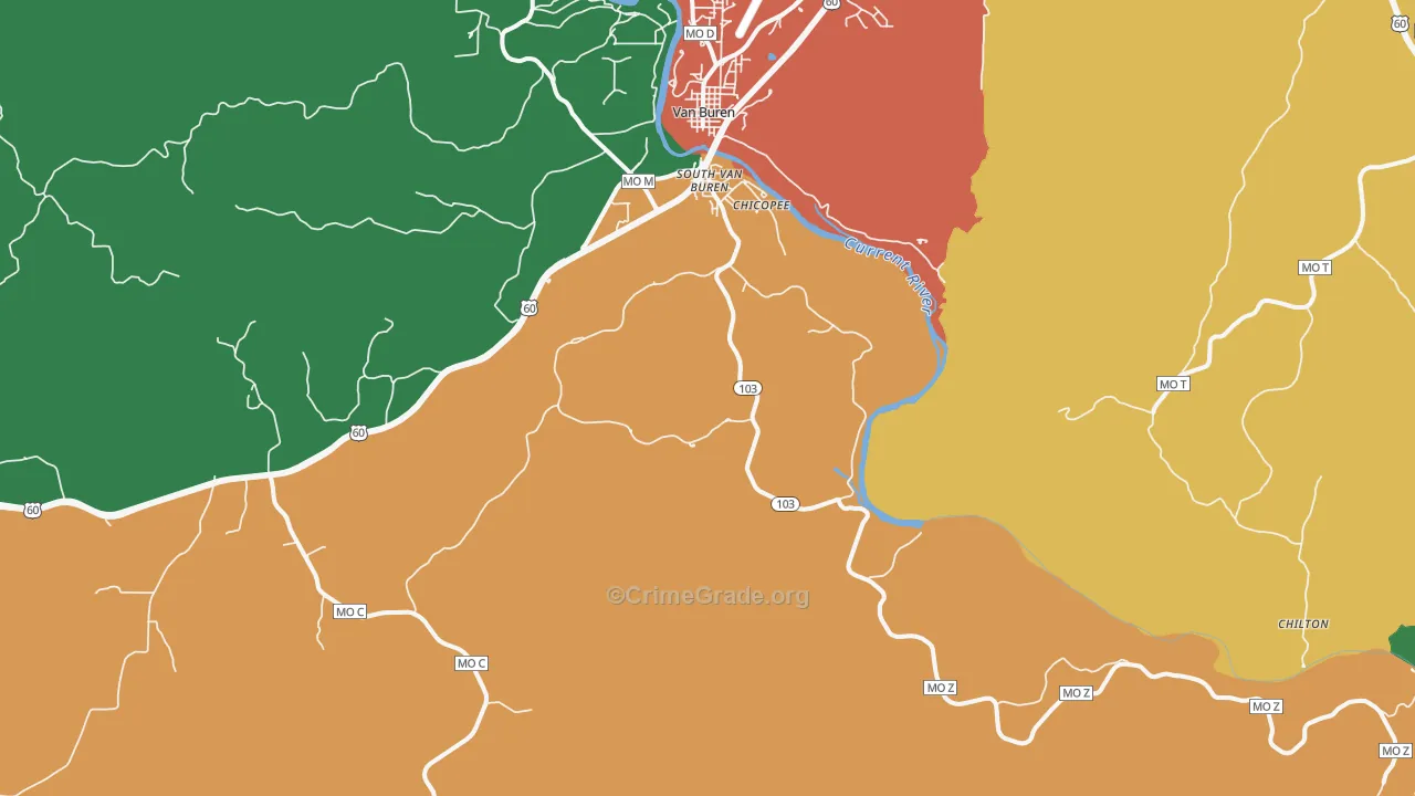 Garwood, MO Map of Assault Rates