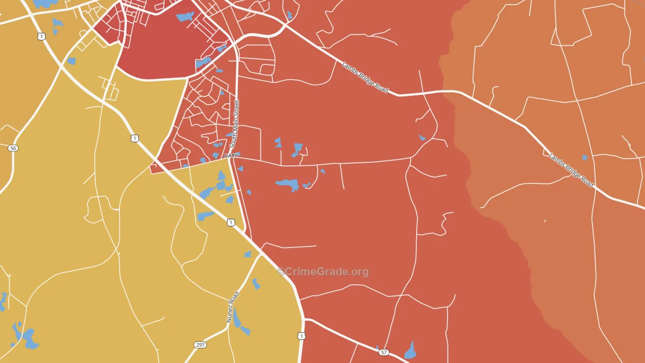 Gary, GA Map of Assault Rates