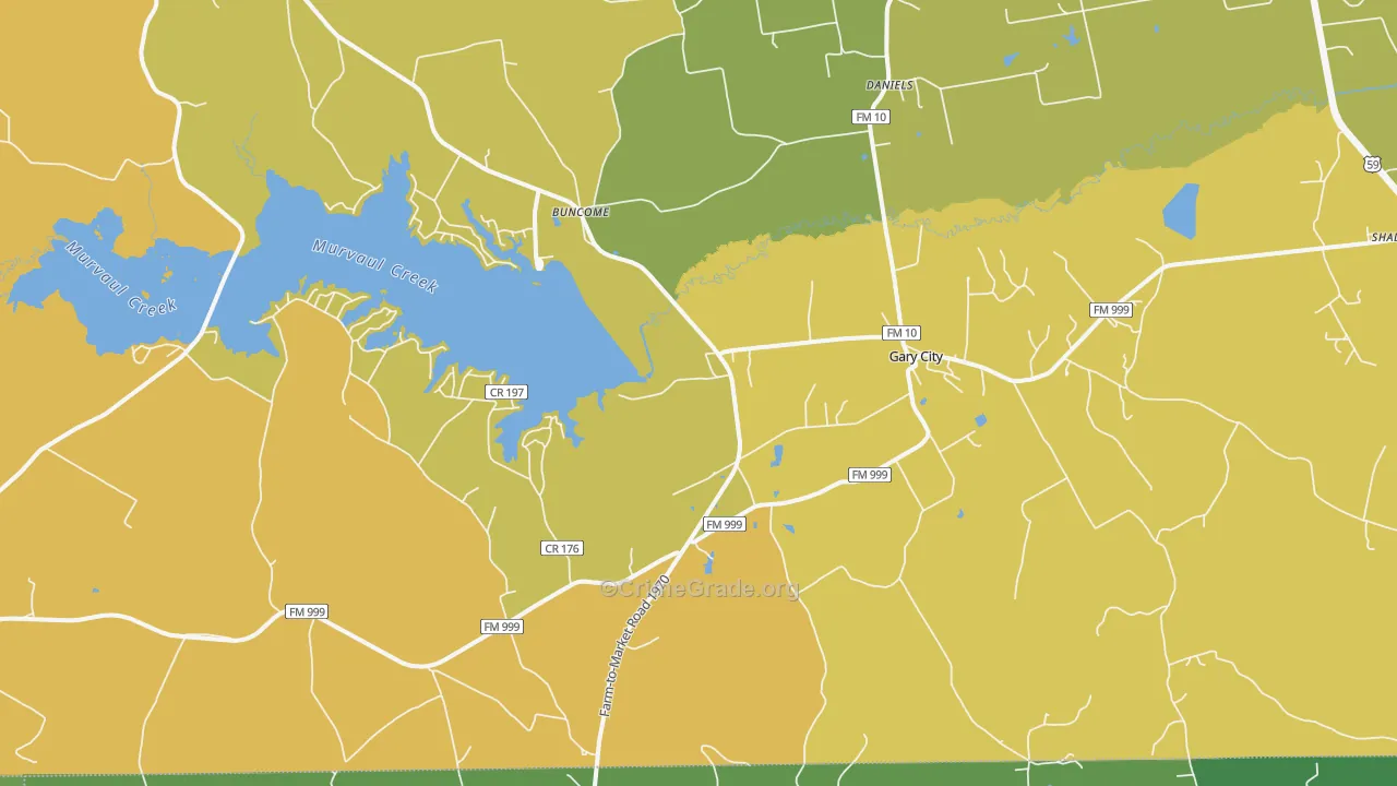 Gary, TX Map of Assault Rates