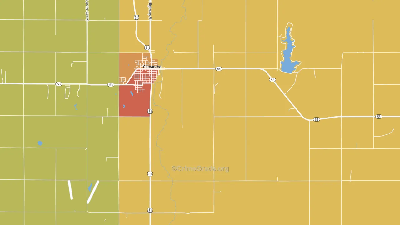 Gas City, OK Map of Assault Rates