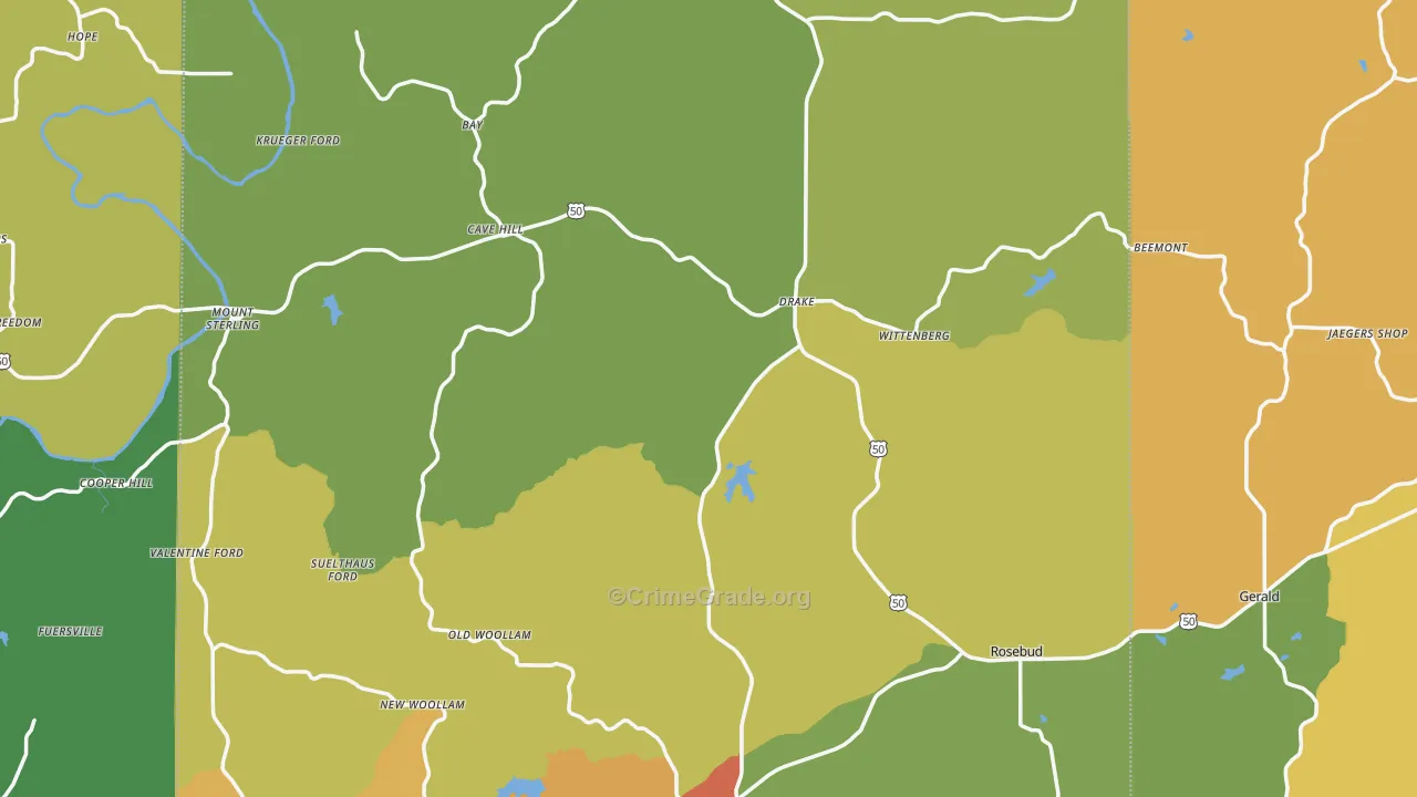 Gasconade County, MO Map of Assault Rates