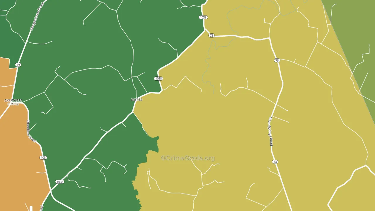 Gasper, KY Map of Assault Rates