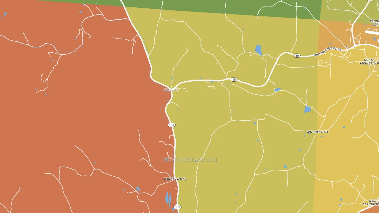 Gassetts, VT Map of Assault Rates