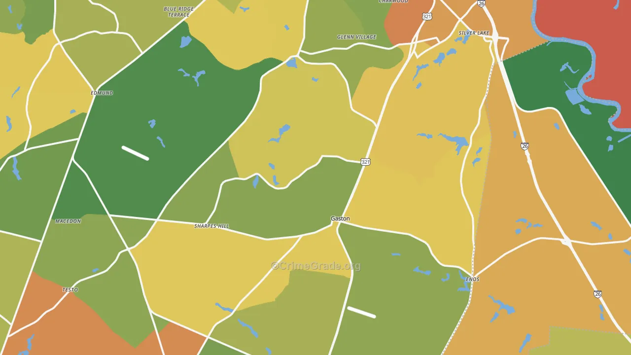 Gaston, SC Map of Assault Rates