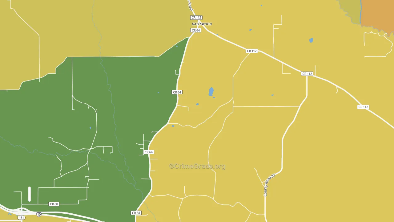 Gateswood, AL Map of Assault Rates