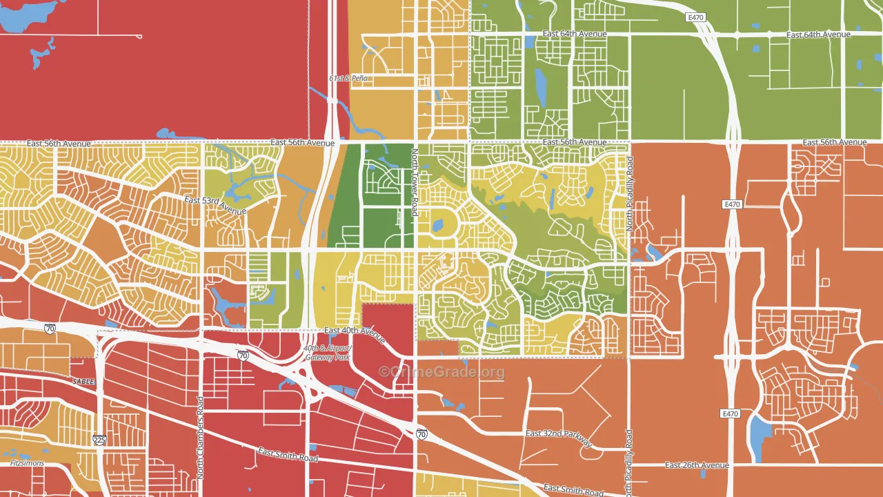 Gateway-Green Valley Ranch, Denver, CO Map of Assault Rates
