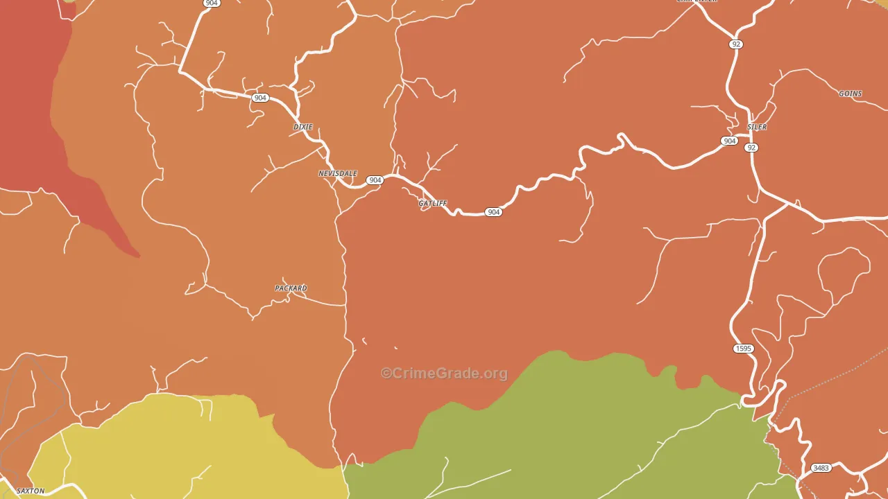 Gatliff, KY Map of Assault Rates