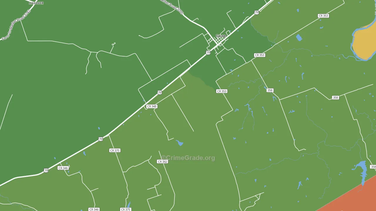 Gause, TX Map of Assault Rates