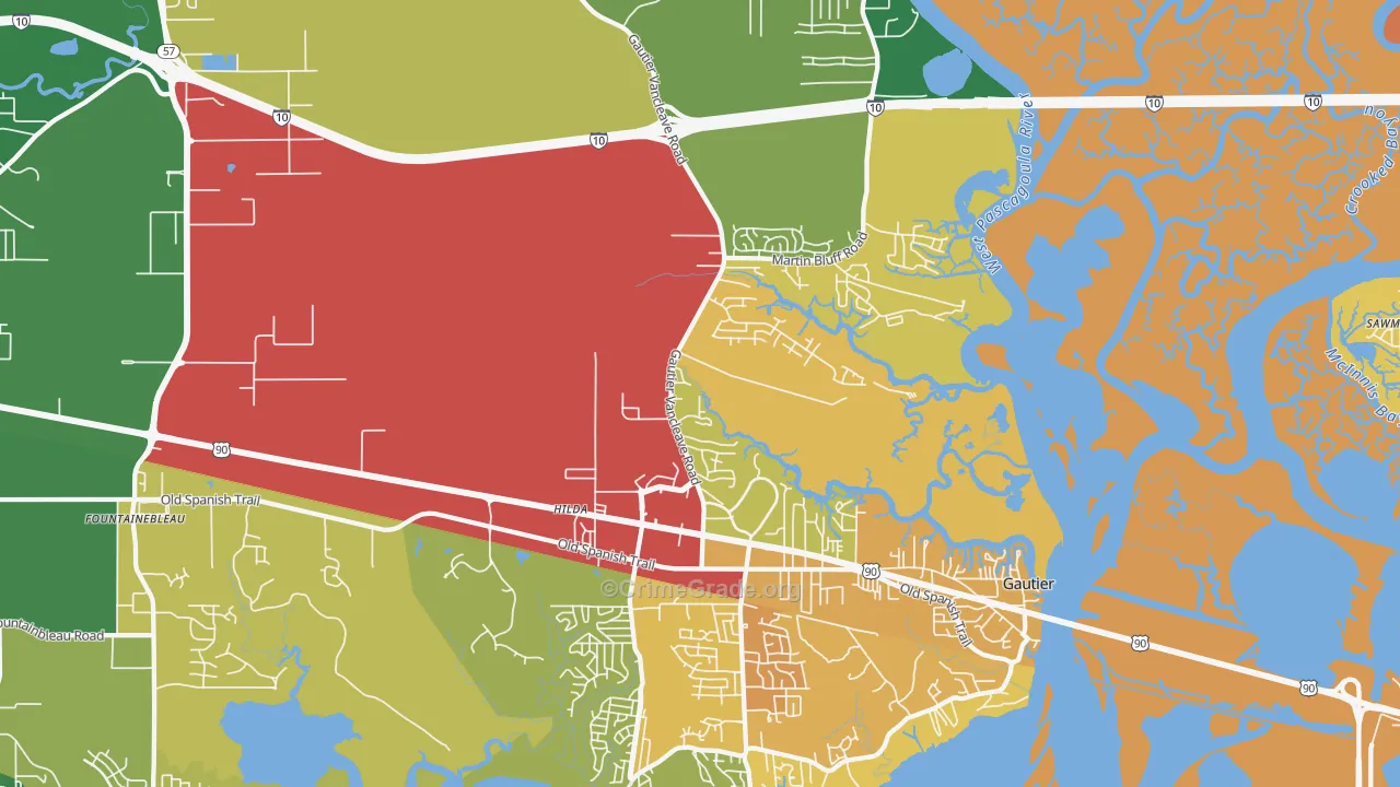 Gautier, MS Map of Assault Rates