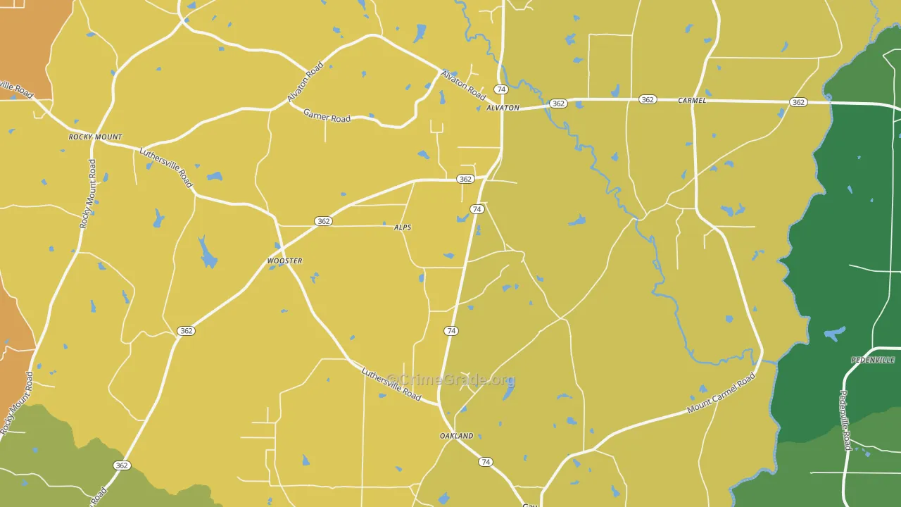 Gay, GA Map of Assault Rates