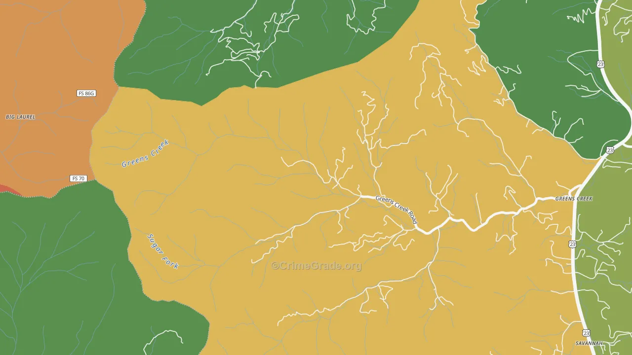 Gay, NC Map of Assault Rates