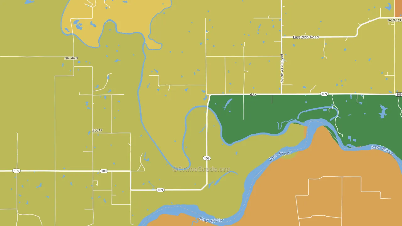 Gay, OK Map of Assault Rates