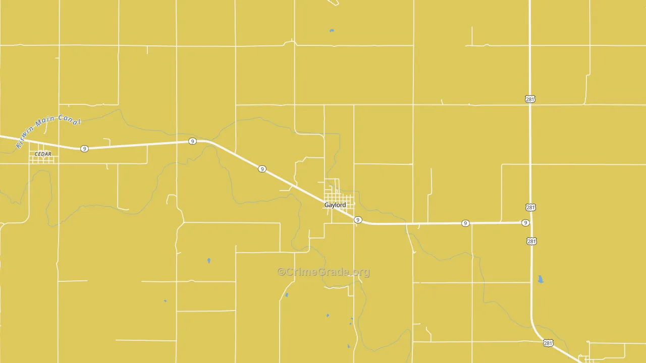 Gaylord, KS Map of Assault Rates