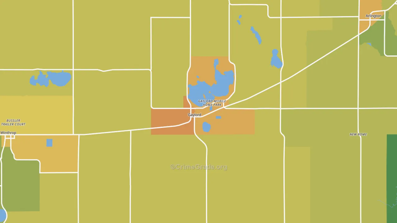 Gaylord, MN Map of Assault Rates