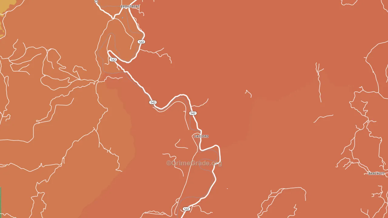 Gaylord, OR Map of Assault Rates
