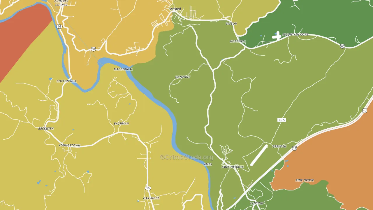 Gaymont, WV Map of Assault Rates