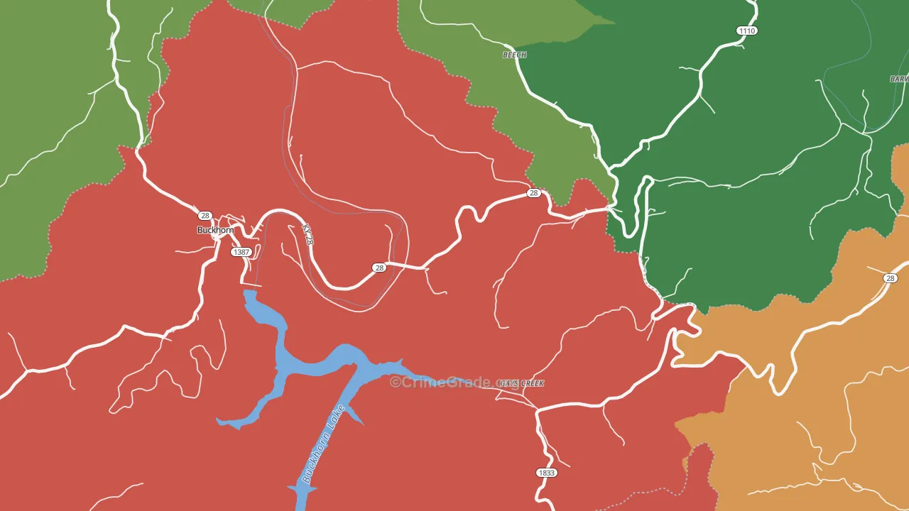 Gays Creek, KY Map of Assault Rates