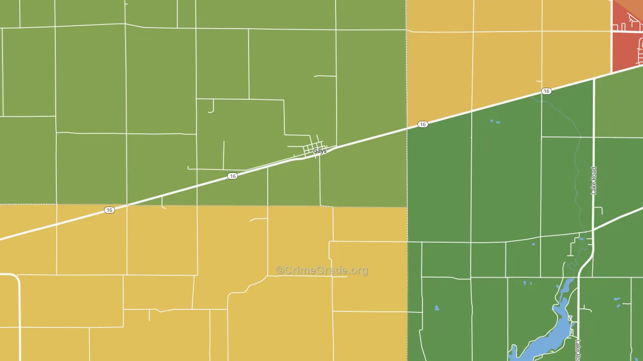 Gays, IL Map of Assault Rates